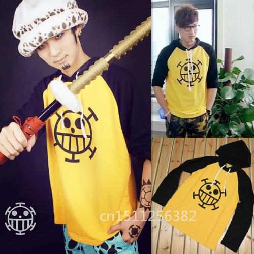 Anime one piece Trafalgar Law Hoodie Jacket Cosplay Costume Hooded Sweatshirt Long Sleeve Cotton T Shirt Men XXXL Free Shipping