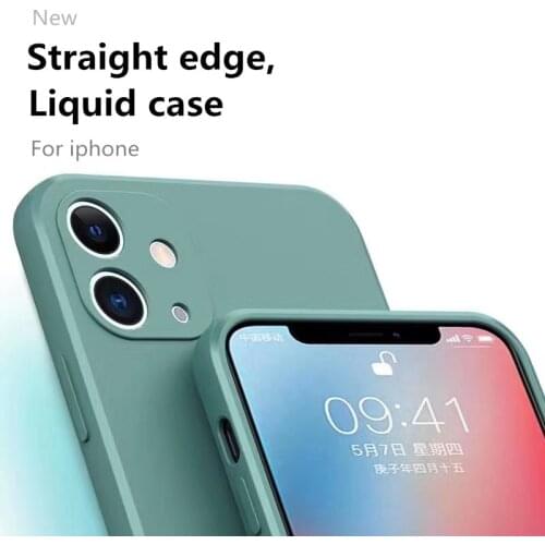 2020 new straight edge candy color silicone soft case For iphone 12 11 Pro max X XR XS MAX SE 7 8 plus matte shockproof cover