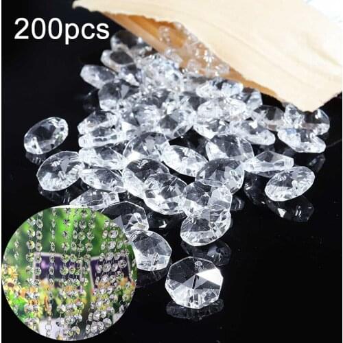 200Pcs Artificial Crystals Set Glass Chandelier Decor Pendant Hanging Drops For DIY Curtain Wedding Home Accessories