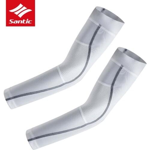 Santic Arm Sleeve Men Women Outdoor Sports Running Basketball Bike Cycling Arm Sleeves Anti-UV Arm Warmers Mangas Ciclismo