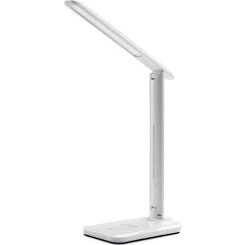LED Stand Desk Lamp With QI Wireless Charging Table Lamp USB Adjustable Output Port for Modern Office Student Study