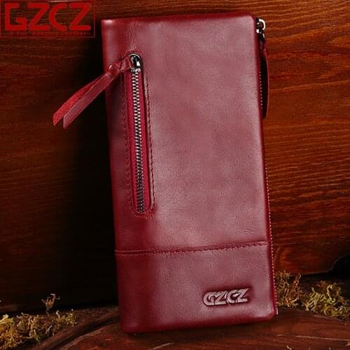 Genuine Leather Original Women Wallet Purse Female Famous Brand Classic Female Purse Passport Cover Portefeuille Femme Bag 2019