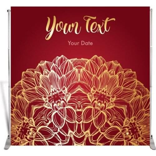 Custom Gold Mandala Decor Anniversary Red backdrop High quality Computer print wedding photo studio background