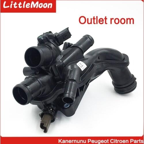 LittleMoon Original water outlet assembly Thermostat assembly For Peugeot 308 3008 207 508 5008 Citroen C4 C5 C3 1.6T 9808647080