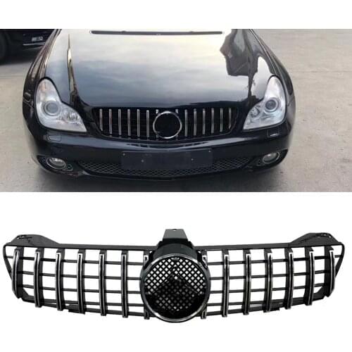 GT Style Front Grille Trim For Mercedes Benz W219 CLS350 CLS500 CLS600 2005-2008 Car Exterior Bracket Grating Grid Racing Grills