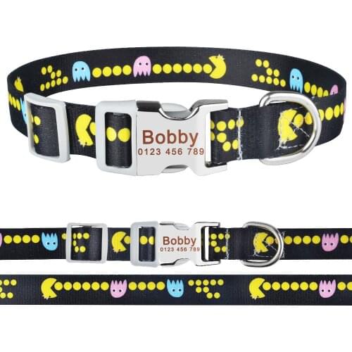 AiruiDog Personalized Dog Collar Custom Engraved Boy Girl Dogs Name Tag Adjustable S M L