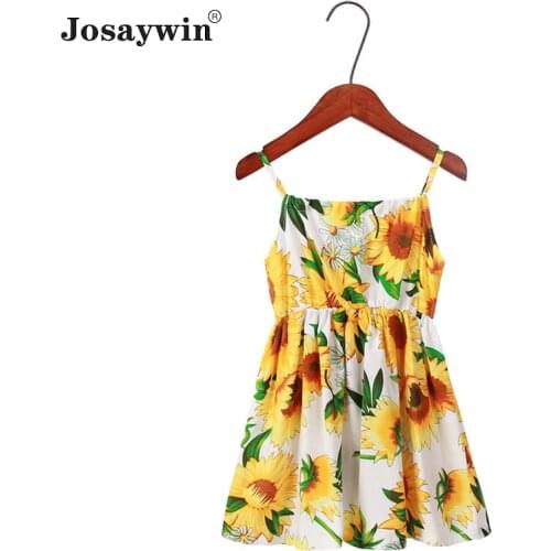 Children Clothing Summer Dress for Girls Baby Sling Print Flower Teenager Kids Dresses Casual Beach Party Vestidos for Girls