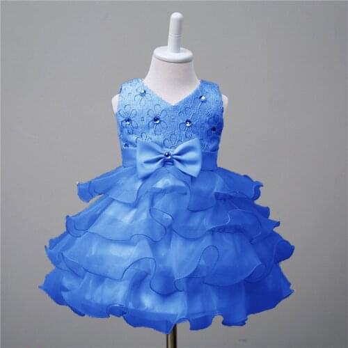 Baby Girl Princess Dress Flower Elegant Dresses Bowknot Kids Girl Dress Princess Formal Pageant Gown Party Bridesmaid Dress