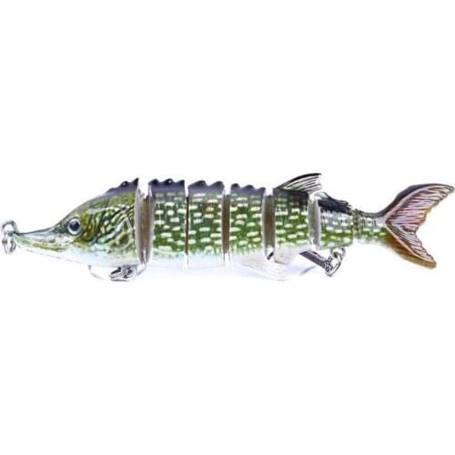 Durable Fishing Lure Classic Delicate Texture Artificial Multi Jointed Sections Hard Bait 3D Eyes Fish Lures Swimbaits w/Hook