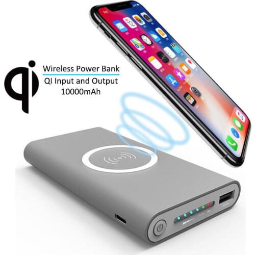 Qi Wireless power bank 10000mah for iPhone X Xs MAX XR 8 wireless charger power bank for Samsung S8 S9 Portable fast charger