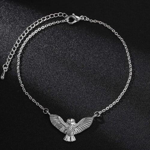 QIMING Punk Night Owl Bracelets For Women Men Golden Jewelry Flying Animal Simple Birthday Gift bangle Bracelet