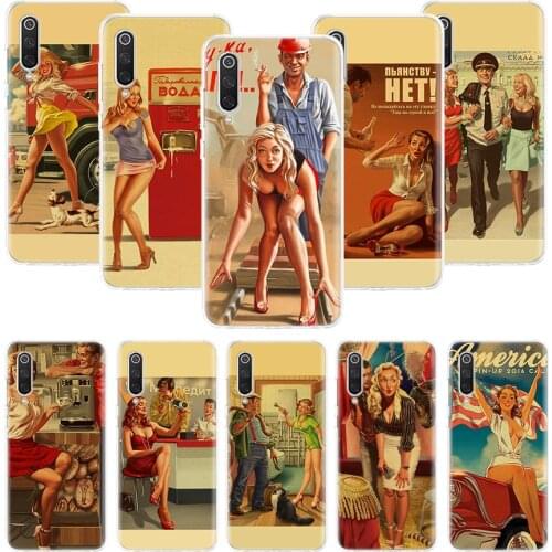 Sexy Hot Pin up woman Vintege Phone Case For Xiaomi Mi Note 10 11 9 8 10T 9T CC9 A1 A2 A3 5X 6X Pocophone F1 X3 F2 Pro Lite Coqu