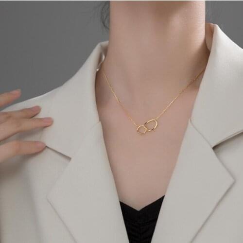 Silver Y-Necklaces 925 Sterling Silver Pendants Necklaces with Geometric Pendant