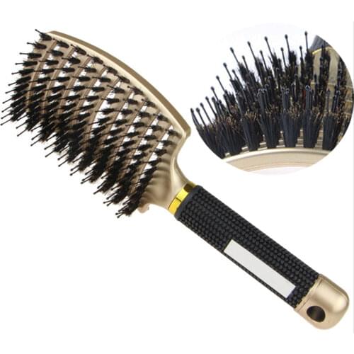 Hair Brush Scalp Massage Comb Hairbrush Bristle&Nylon Women Wet Curly Detangle Hair Brush for Salon Hairdressing Styling Tools