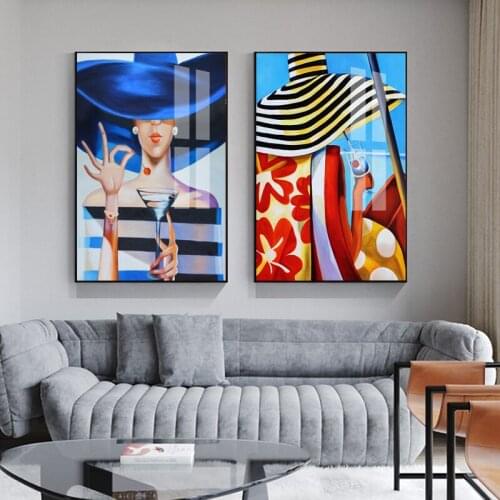 Nordic Posters Canvas Painting Mysterious Woman Blindfolded Wall Art And Modern Prints Lips Pictures For Home Decor