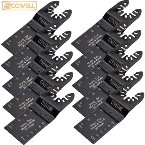 30% Off 10 Pcs 34mm Bi-metal Oscillating MultiTool Saw Blades Fit for Wood and Soft Metal Cutting Renovation Plunge Saw Cutter