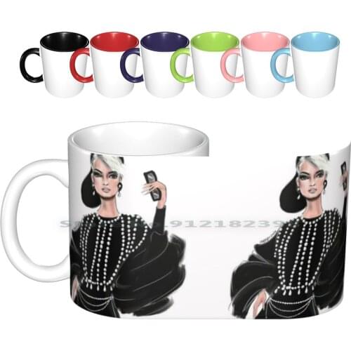 Supermodel Linda From The 90s Fashion Vintage Ceramic Mugs Coffee Cups Milk Tea Mug Supermodel Linda Evangelista Topmodel