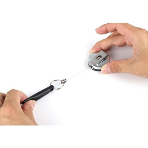 Camping Heavy Duty Retractable Pen Pull Holder Reel Carpenter Pencils Anti Lost Rope Key Ring Chain Belt Clip Outdoor Tools