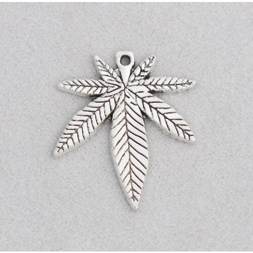 RAINXTAR Vintage Alloy Leaf Jewelry Charms Metal Plant Charms 22*25mm 20pcs AAC1803
