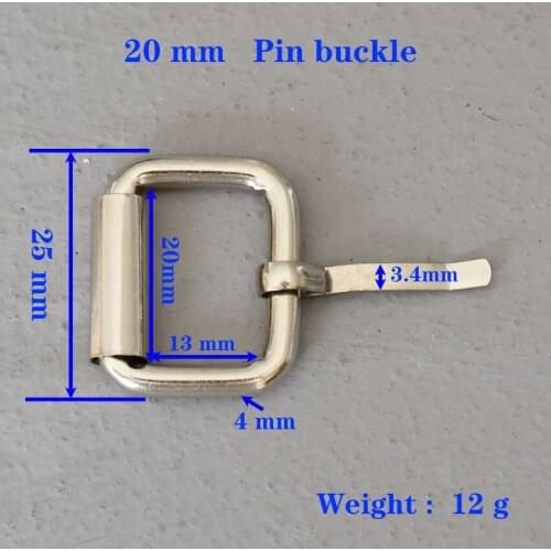 1 Pcs 20mm Metal Pin Buckle Slider Adjustment Buckle Slides Tri-glides Roller Handbag Strap Slider Adjuster Belt Buckles