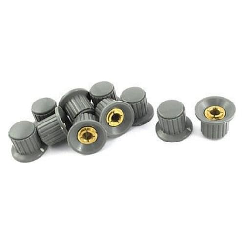 10 x Volume Control 6mm Split Shaft Dia Potentiometer Knobs Gray KYP32-20-6J