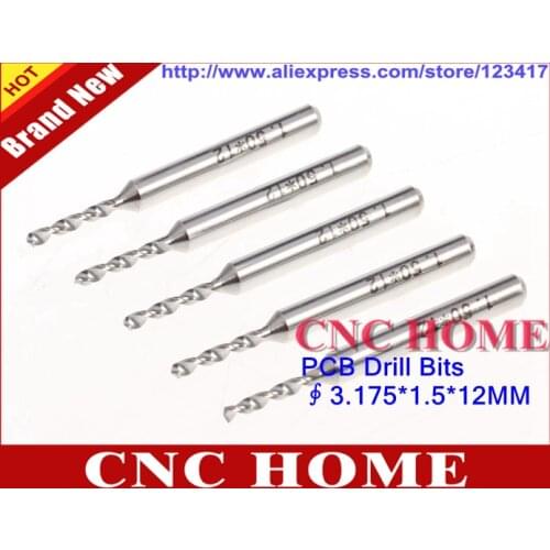 10pcs/lot 3.175*1.5mm Carbide Drill Bits, CNC Parts for Drilling Circuit Board, Carbon Fiber