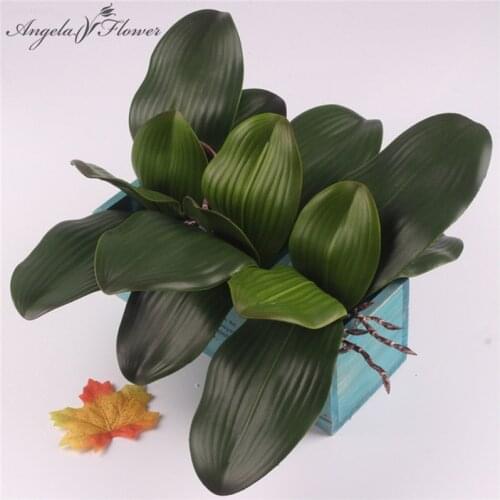 10pcs/lot real touch silk phalaenopsis leaf artificial plants leaf decorative flowers auxiliary material for flower decoration