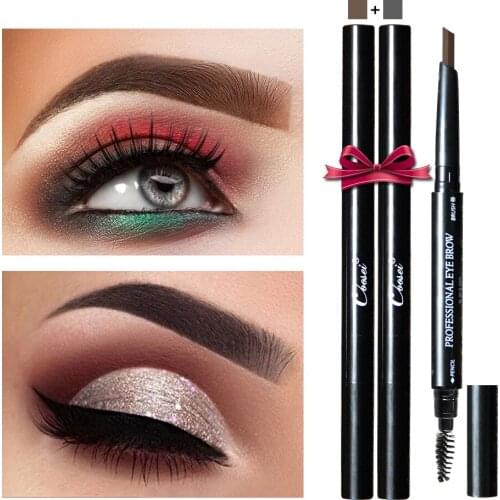 2pcs 2colors eyebrow shades brown makeup cosmetics for eyebrows brow tint eyebrow pencil microblading tip brush