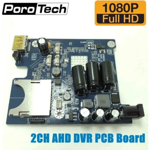 2CH Mini AHD DVR PCB Board HD 1080P 2ch vehicle bus Mobile DVR Board Digital Video Recorder support SD Card with remote control