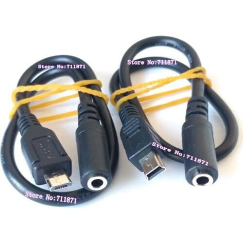 30cm Micro Usb Male 3.5mm Female Mobile phone headset Adapter Cable 5Pin Mini Usb Male 3.5 Female Mobile phone headset Line Wire