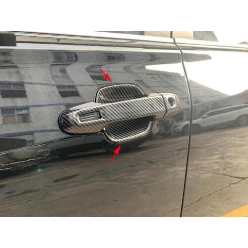 Door Handle Bowl Carbon Fiber Cover Trims For 2019-2021 Subaru Forester New Decoration Style 4PCS