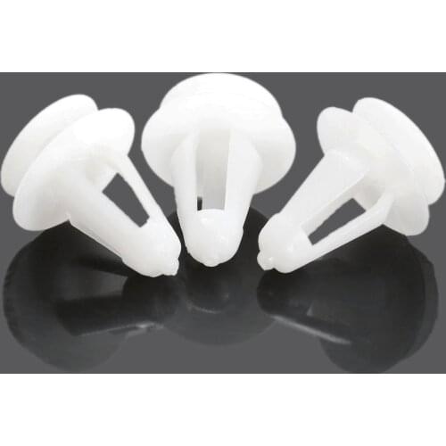 50Pcs Plastic Rivets Fender Clips 7mm Hole Push Type Auto Fastener White Car Bumper Retainer Door Trim Fender Clips