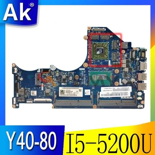 Akemy 5B20H13365 ZIVY1 LA-B131P For Lenovo Y40-80 laptop motherboard R9 M275 GPU SR23Y I5-5200U CPU