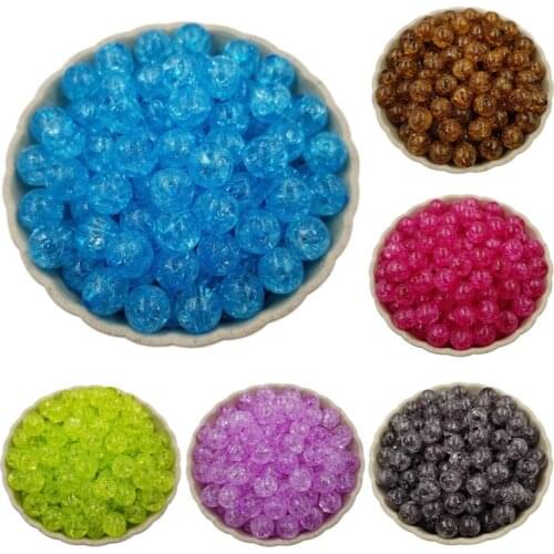 50PCS 8mm Crackle bead Loose Spacer Beads DIY Jewelry Accessories Necklace Bracelet Making Wholesale Multicolor Craft New Charms