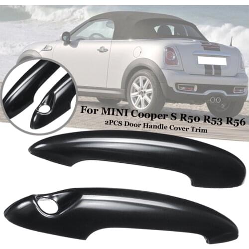 2pcs Auto Car Door Handle Covers Trim Decor Black Car Accessories For MINI Cooper S R50 R53 R56 Door Handle Cover Car Styling