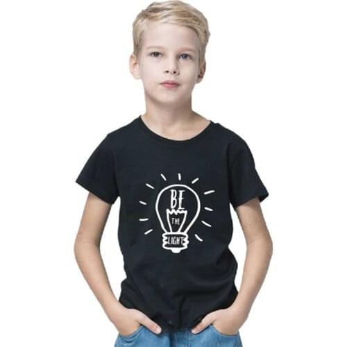 Kids Shirt Toddler TShirt Be The Light Children Summer Cotton Soft Top for Kids Bible Verse Shirt Wear Your Faith