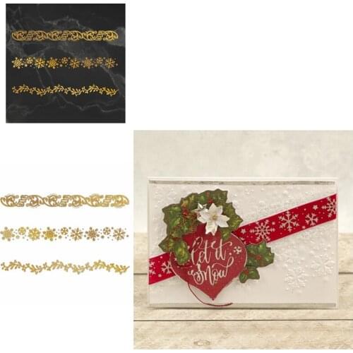 Hot Foil Plate Festival Christmas Snowflake Flower Border for DIY Scrapbooking Embossing Crafts Cards Decoration New 2019