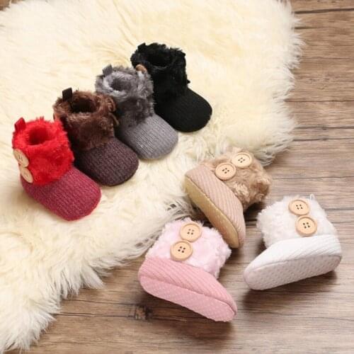 Baby Girl Boy Cotton Knitting Boots Casual Shoes First Walker Newborn Cute Non-slip Soft Sole Shoe 0-18M