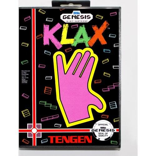 Klax with Retail Box 16bit MD Game Card For Sega Mega Drive/ Genesis