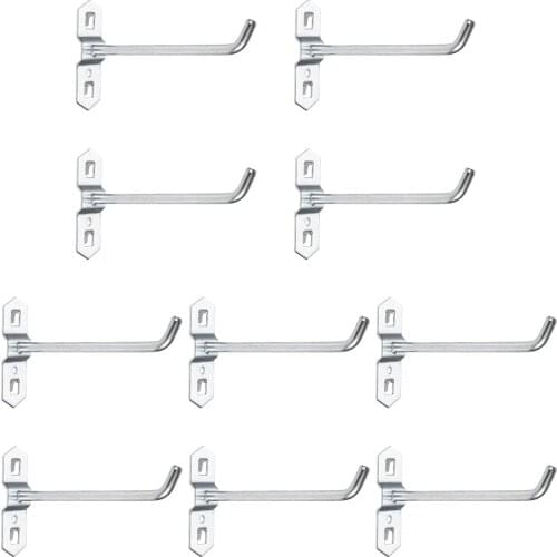 DRELD 10PCS 100MM Tool Hanging Hook Metal Display Rack Metal Shop Good Shelf Hooks Thickening Hole Plate Household Kitchen Hooks