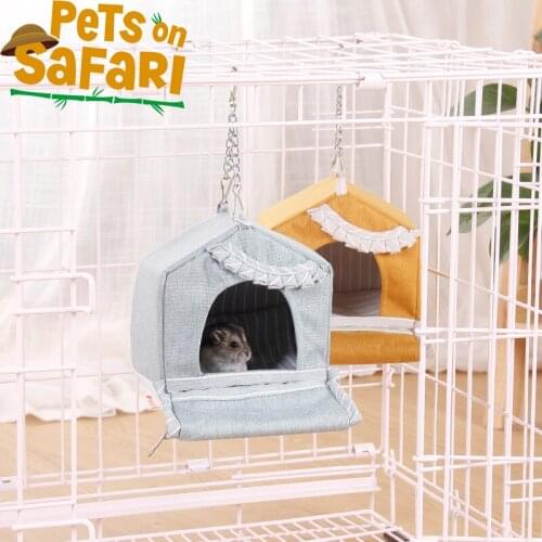 Small Hammock In Guinea Pig Cage Hamster Triangle Hammock Hanging Nest Small Bird Cloth House Bird Nest