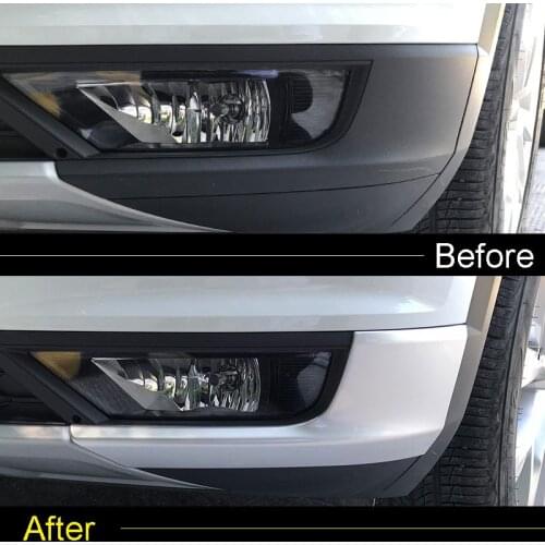 For VW Volkswagen T-ROC TROC T ROC 2017 2018 ABS Matte Front Side Bumper Protector Guard Cover Trim Car-Styling Accessories 2pcs