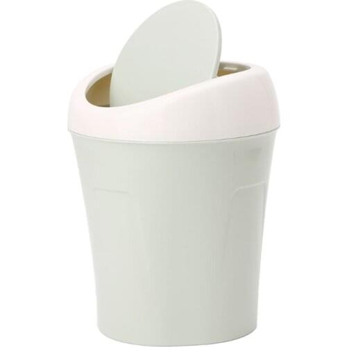Mini Desktop Garbage Can Trash Waste Bin Basket Dustbin Container Home Car Case L4MB