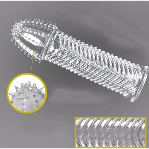 Crystal Delay Ejaculation Reusable Condoms Penis Extension Sleeve Penis Cock Ring Dildo Condoms Sex Toys for Men