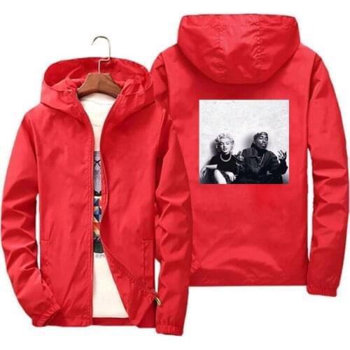 Mens Autumn Legends Tupac 2Pac Marilyn Monroe Street Sports Jacket Clothing Large Size Thin Windbreaker Jacket Coat Plus Size