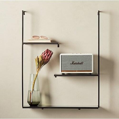 Simple Bookshelf Bookcase Wall Shelf Wall Hanging Bedroom Wall Decoration Rack Multi-layer Creative Partition Metal Shelf