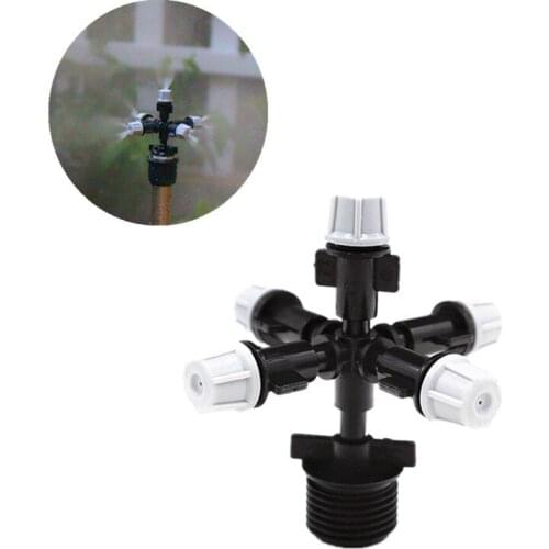 Fast Shipping 10pcs Grey 5-Way Misting Sprinkler With 1/2"Screw Micro Mist IrrigationDrip Irrigation Fittings Garden Watering