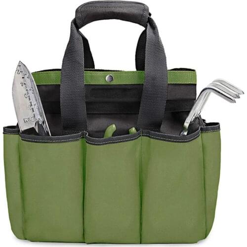 Hand Gardening Tote Bag Pockets Convenient Gardening Tool Kit Organizer Storage Bag Lawn Yard Bag Carrier Toolkits Tote Pouch