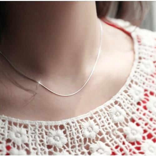 Boho Silver Color Snake Chain Necklaces For Women Wedding 2019