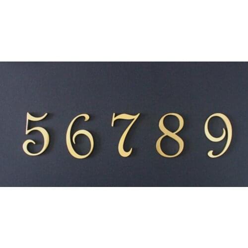 Nordic Brass Door Brand Hotel Room Number Sign Board Retro Decorative Number Cement Inlaid Brass Letters House Number